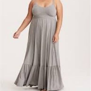 Tiered jersey maxi dress